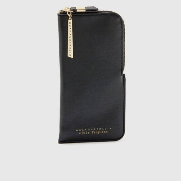 NWT Quay x Elle Ferguson black & gold frame tinted black shield lens sunglasses - Picture 11 of 16